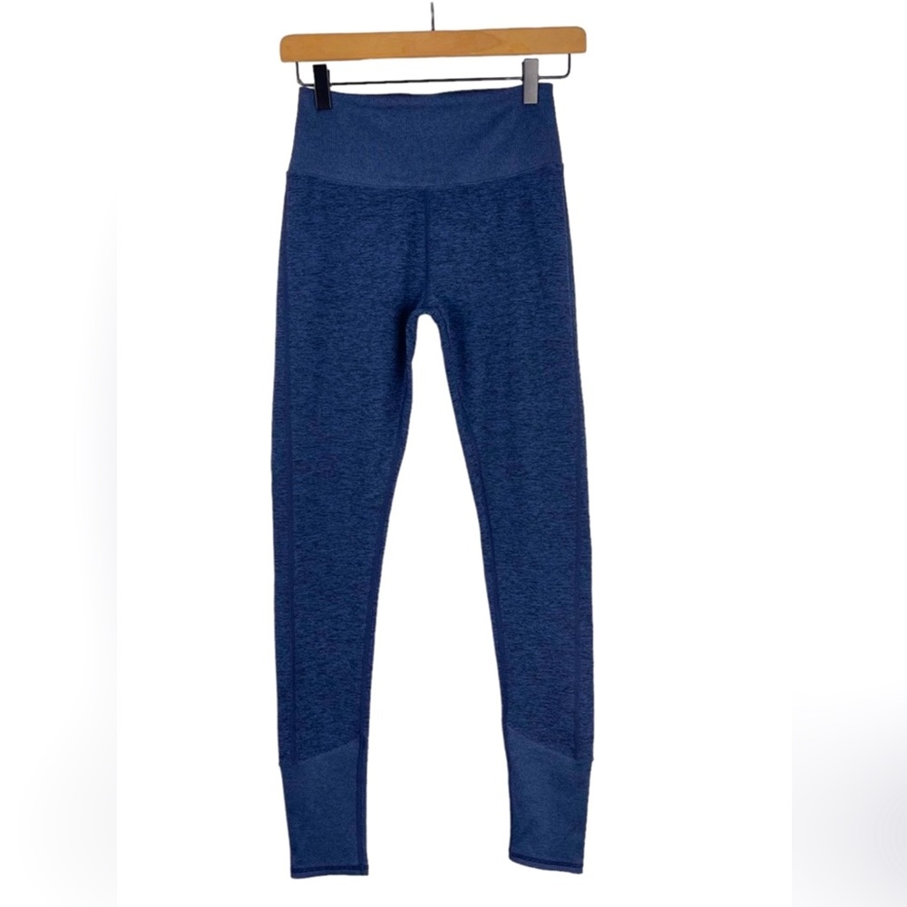 Alo Yoga High Waist Alosoft Lounge Legging XS Full Length Soft Ribbed Navy